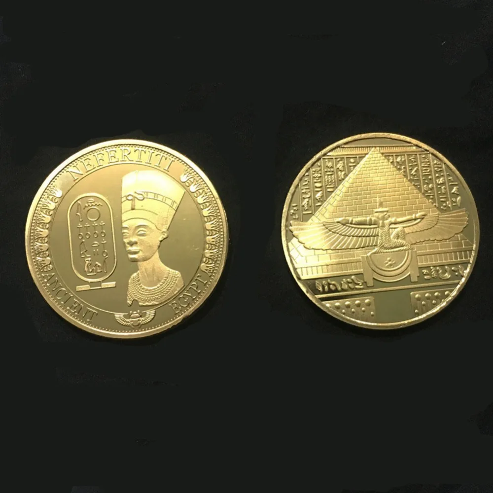 

Polish Coin Replica Gold Coins Metal Commemorative Coin Egyptian Queen Nefertiti Embossed Challenge Coin Art Collection Gift