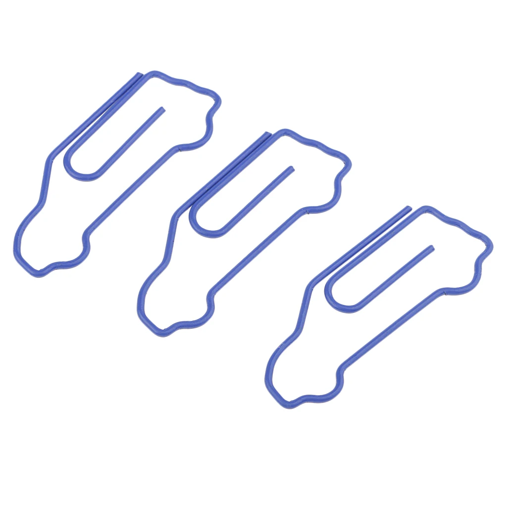 20 Pcs Paper Clips Car Shape for Bookmark Office School Notebook Agenda Pad Commonly Used Clips Blue Color 4x1.4 cm
