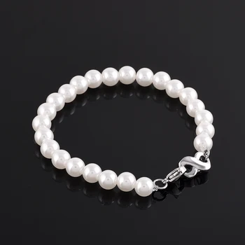 

High Grade Pearl Beaded Bracelet with Stainless Steel Infinity Urn Ashes Holder Charm Cremation Bracelet for Women