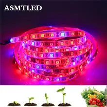 Лампа для роста растений, 12 В постоянного тока, 60 светодиодный водонепроницаемый светильник из смолы, высокая яркость, 5050 Светодиодная лента, светильник для аквариума, теплицы, для выращивания растений