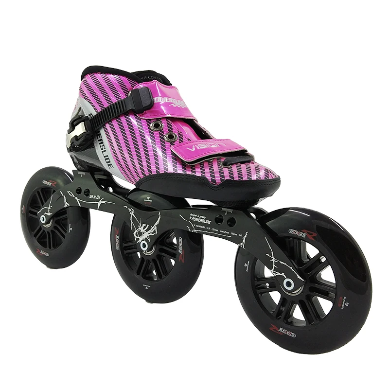 المهنية التزلج على الجليد أحذية جديد وصول سباق سرعة التزلج حذاء مضمنة الأسطوانة تزلج أحذية الكبار 125 كبيرة 3 عجلات Patins الكربون