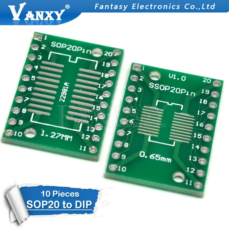 10 шт. TSSOP20 SSOP20 SOP 20 SOP20 к DIP20 печатная плата переноса DIP Pin шаг адаптер|adapter board|adapter