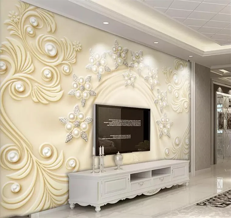 

Luxury golden flower jewelry Photo Wall Mural wallpaper for wall Living Room TV Sofa Backdrop Wall Papers For Walls 3D