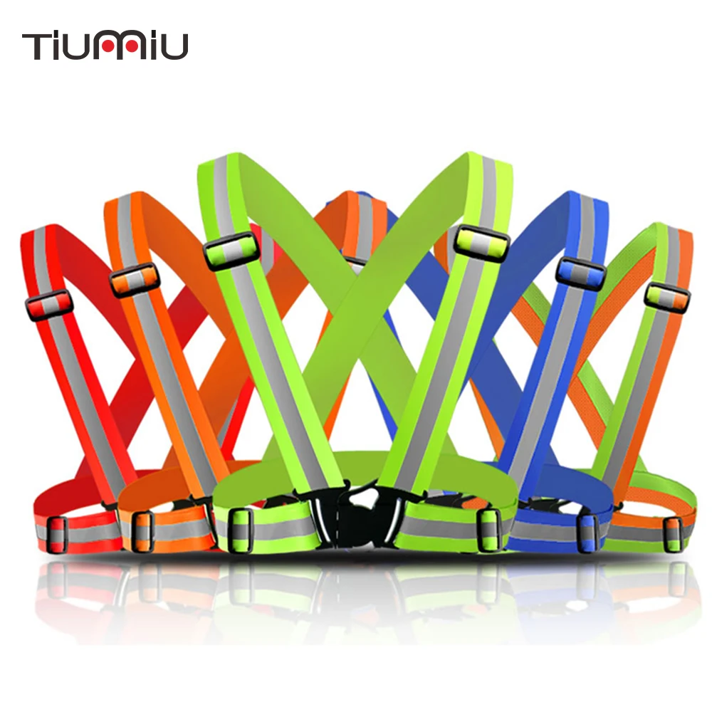 

2018 New Reflective Vest Night Reflective Safety Harness Elastic Reflective Clothing Security Reflective Vest Men Women