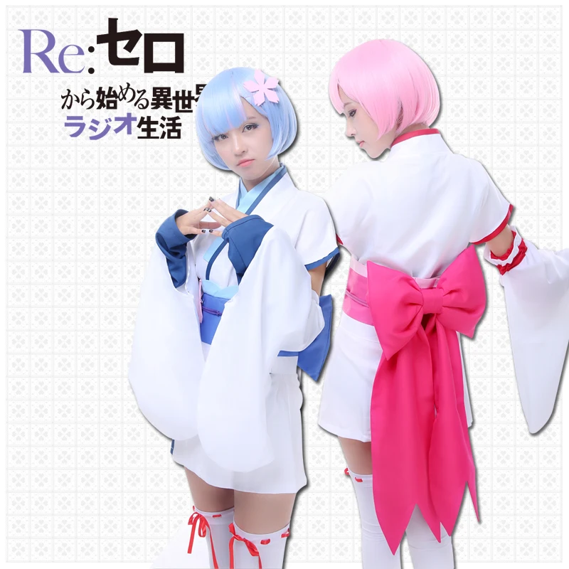 

[Milky Way]Re:Zero Starting Life in Another World Cosplay RAM Costume and REM Costume Halloween Dressing Cosplay Wigs