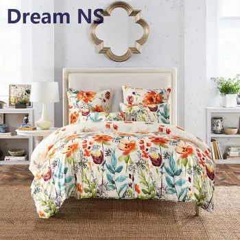 

AHSNME Blooming Flowers Bedding Set Dekbedovertrek 2 Persoons Spring Bedlinens for Adults Duvet Cover Jogo de Cama 229*229