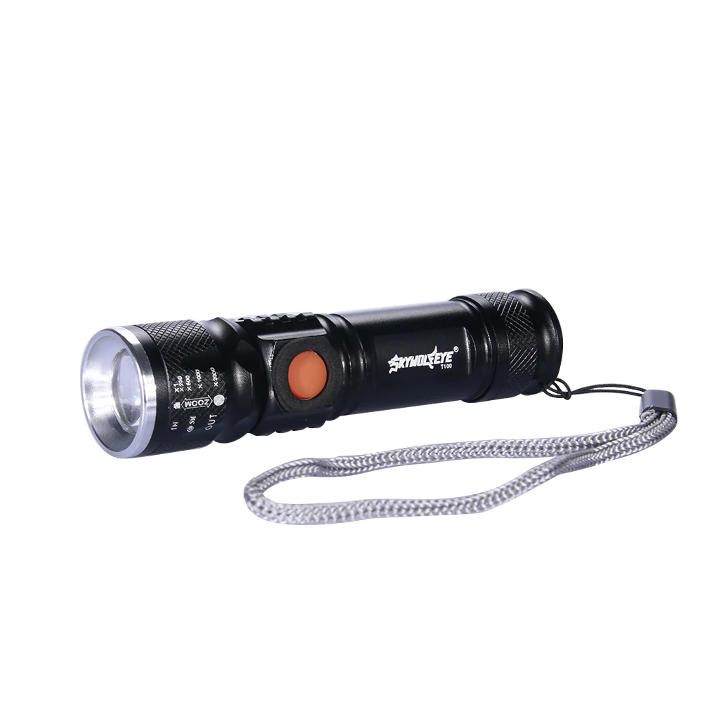 

LED Flashlight Rechargeable Torch USB Flash Light Bike Pocket LED Zoomable Lamp For Hunting P0