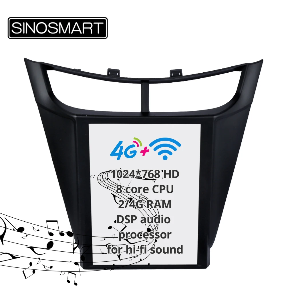 Sinosmart 9.7'' 2 Din Tesla style Vertical HD screen Android 8.1 Car Navigation GPS Radio for Chevrolet Sail 2015 2016 2017 2018 |