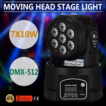 

7x10W RGBW 4in1 LED Moving Head Light DMX PAR Strobe Stage Party Lighting