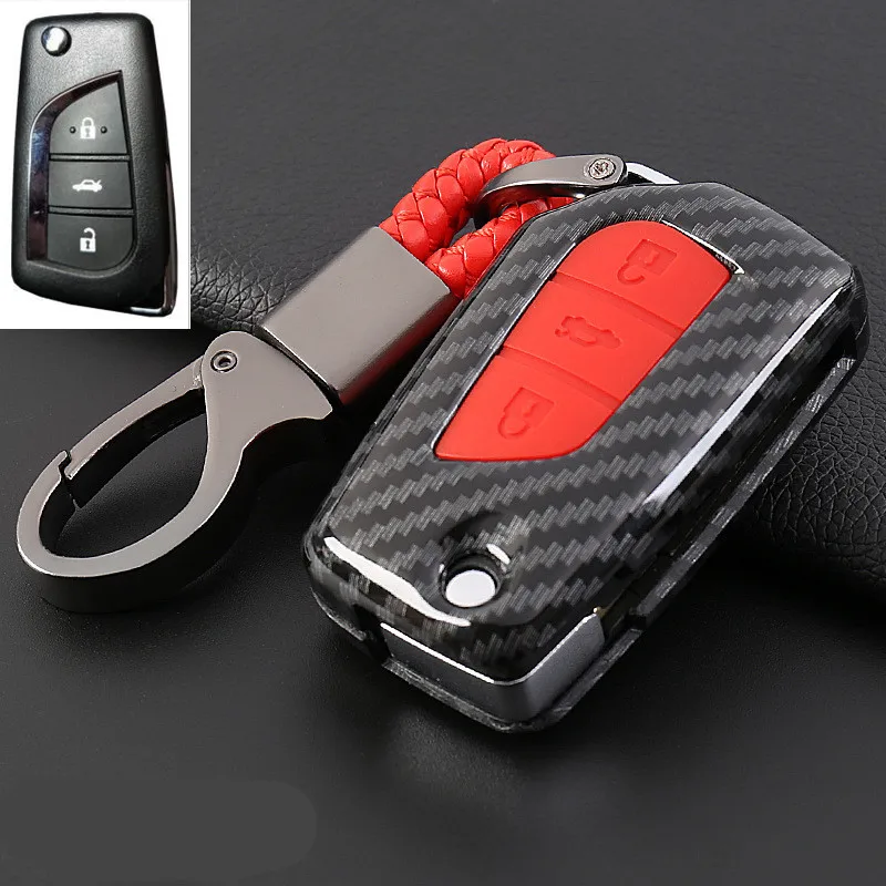 Carbon-fiber-Car-Styling-Auto-Protection-Key-Shell-Cover-Case-For-Toyota-Rav4-2018-Prius-Camry (2)