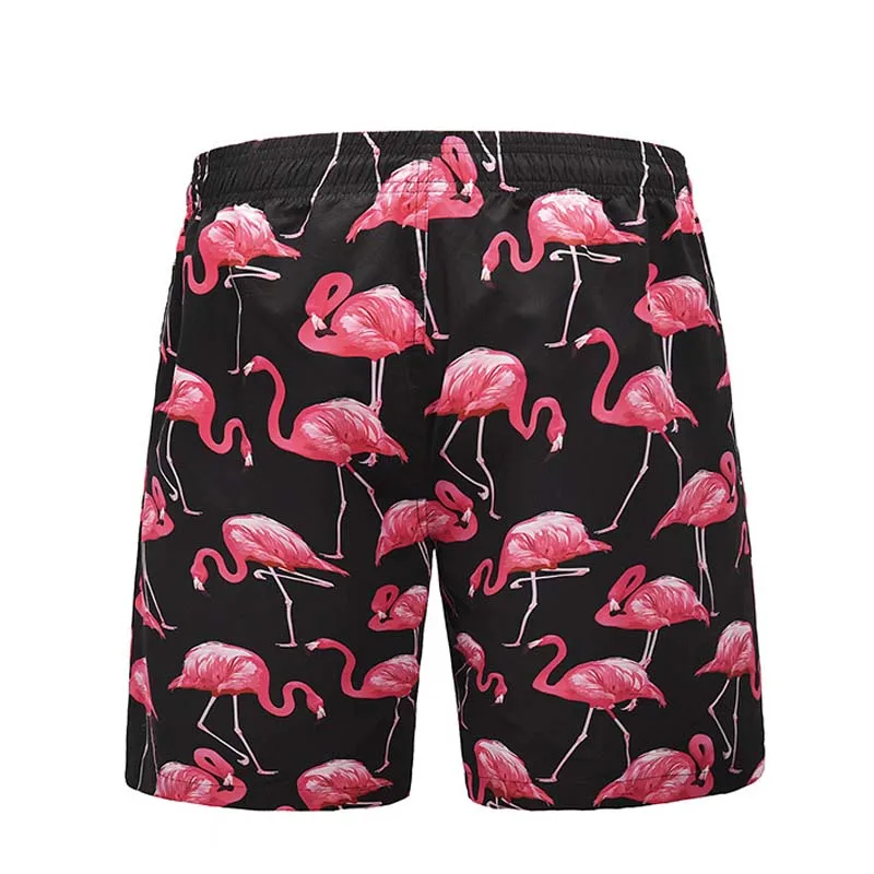 New Quick dry Summer Mens Flamingo Board Shorts Mens Siwmwear Swim Shorts Beach Wear Briefs For Men Swim Trunks XXL