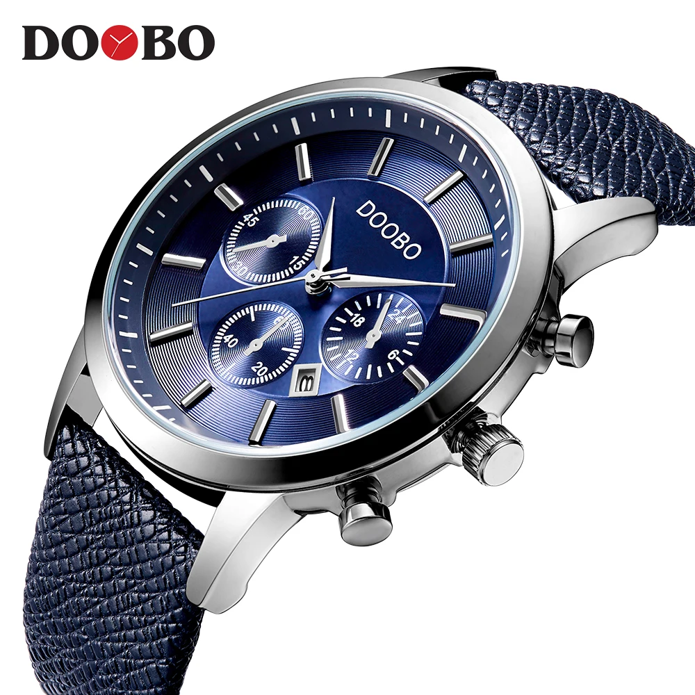 

DOOBO Mens Watches Brand Luxury Casual Military Quartz sports Wristwatch Leather Strap Male Clock watch relogio masculino D034