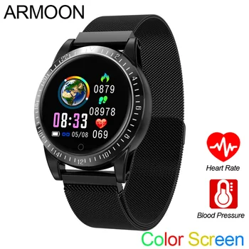 

Smart Bracelet AK19 Men Women Round Watch Heart Rate Blood Pressure Fitness Tracker Waterproof Android IOS Sports Reminder Band