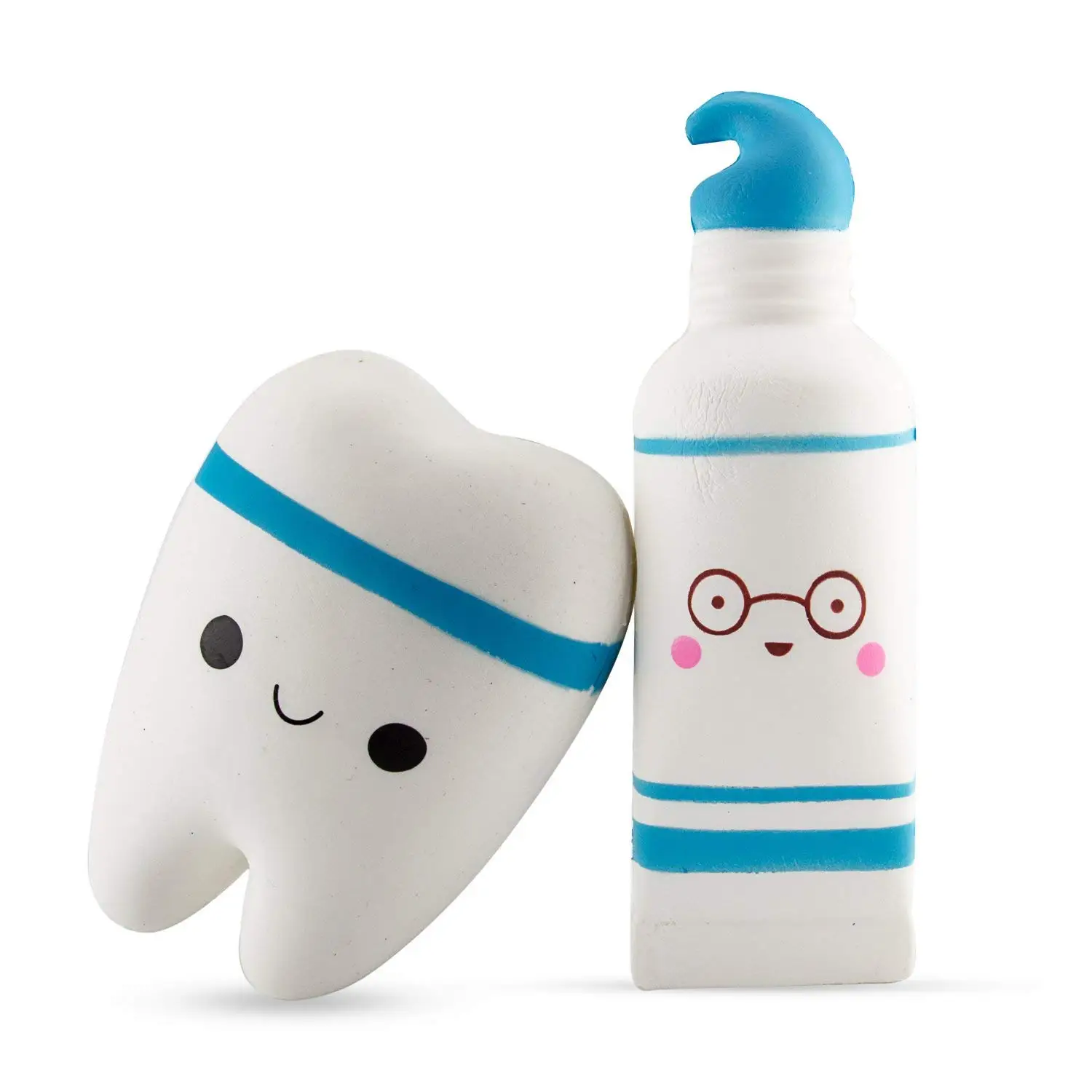 

Slow Rising Squishy, 1 Pcs Smile Tooth and 1 Pcs Cartoon Toothpaste Cream Scented Rebound Stress Reliever Toys Charms Soft Toy