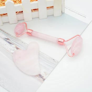 

Natural Rose Quartz Gemstone Crystal GuaSha Board Health Beauty Body Care Scraping SPA Massage Stone 3 Style Hot