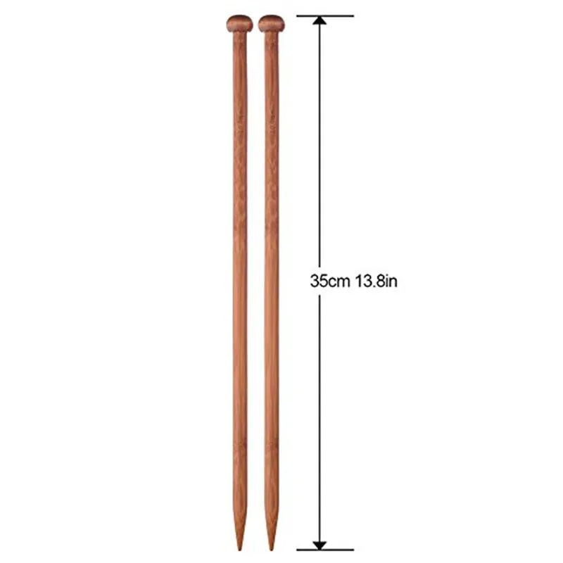 36 шт. Бамбуковые Спицы Mix 2,0 мм до 10,0 мм 35 см прямые одинарные вплетать в пряжу спицы для начинающих с чехлом вязание инструменты для вязания инструменты крючок для вязания