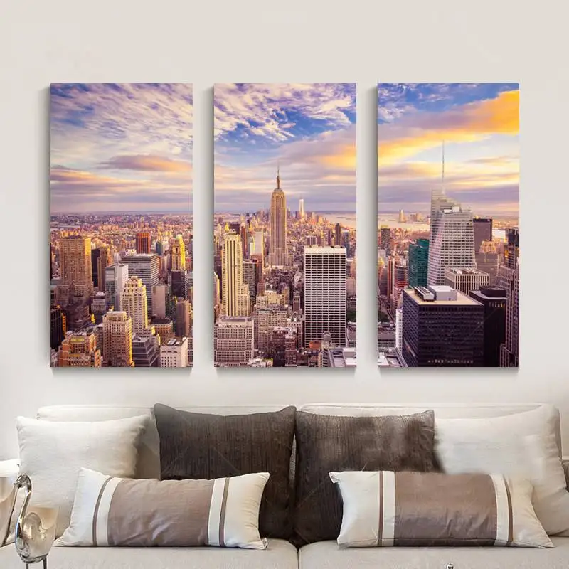 3 Pieces Wall Art New York City Picture Canvas Painting Modern Wall