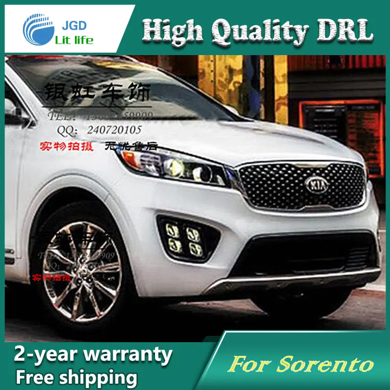 Free shipping !12V 6000k LED DRL Daytime running light case for KIA