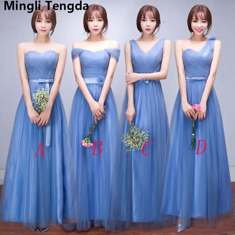 Mingli Tengda 2018 простой элегантный тюль платье подружки невесты es Лодка шеи с открытыми плечами платье подружки невесты robe demoiselle d'honneur