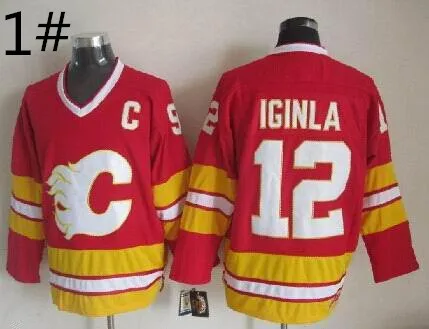 Free Shipping Cheap Calgary Flames #12 Jarome Iginla Ice Hockey Embroidery Logos |