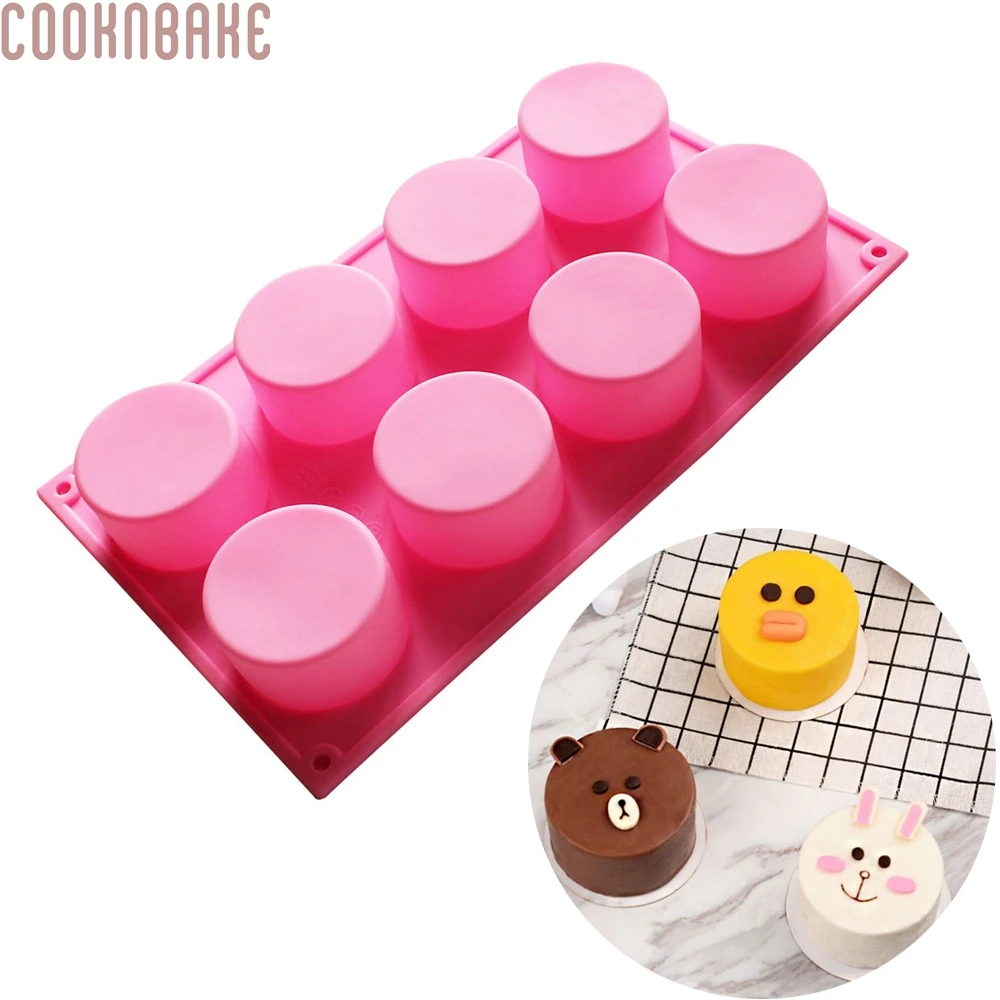 

COOKNBAKE DIY Silicone Cake Molds 8 Even Porous Round Pudding Jello Mold DIY Rounded mold CDSM-568