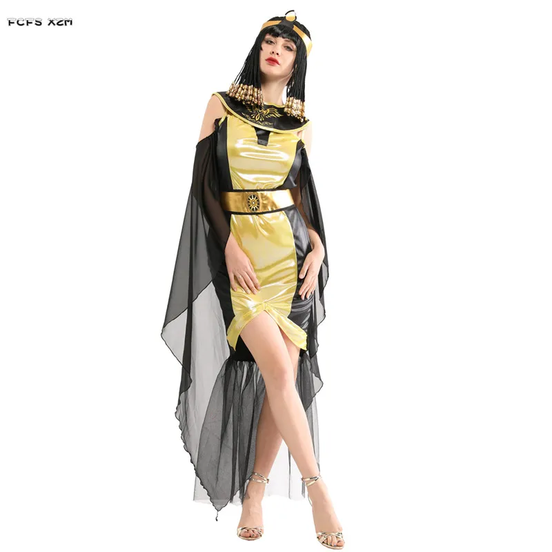 

Sexy Woman Halloween Egyptian Pharaoh Queen Cleopatra Costumes Female Goddess Cosplays Carnival Purim Masquerade Bar party dress