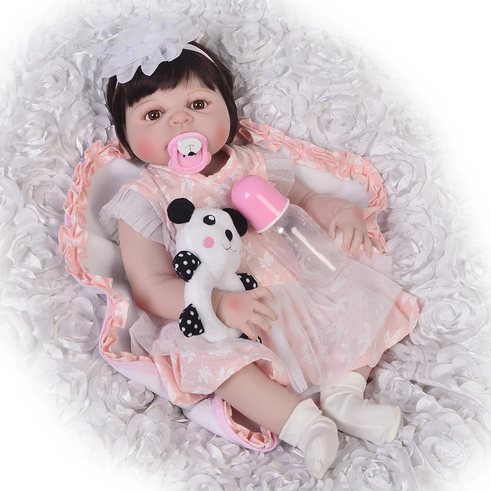 

23'' 57 cm Full Silicone Reborn Dolls Lifelike Princess Bebe Alive bathe Doll lol Girl Children's Day Gift Kid Birthday Present