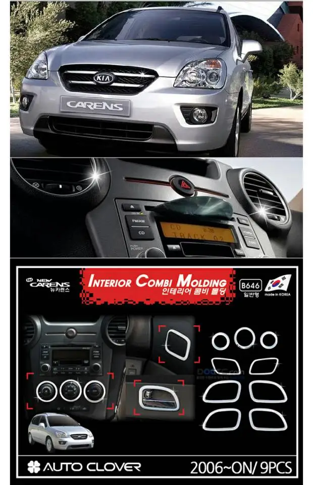 

High-quality ABS Chrome interior trim sequins, dashboard trim for kia carens 2013 2014 2015 2016 2017 2018 Car-styling