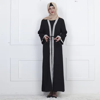 

Black Lace Abaya Turkey Robe Dubai Kimono Cardigan Muslim Hijab Dress Abayas For Women Kaftan Caftan Elbise Islamic Clothing