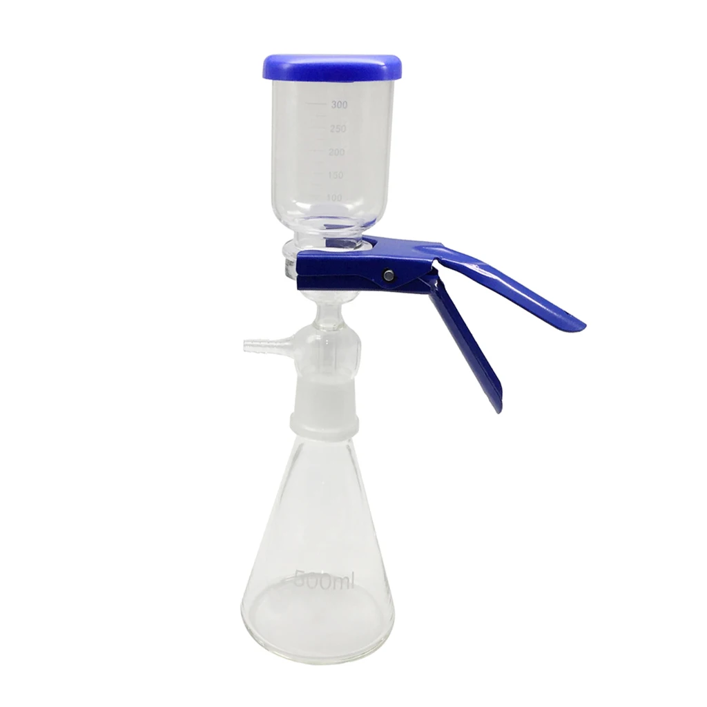 

500ml Flask Filtration Apparatus Vacuum Lab Filtering Unit with 300mL Graduated Funnel with Lid & Aluminum Clamp