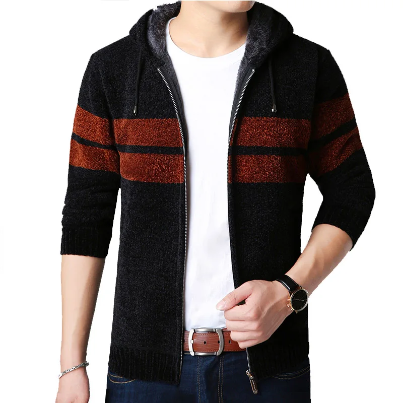

2018 New Autumn Winter Sweaters Men Casual Cardigan Male Warm Sweater Coats Zipper Patchwork Men Clothes