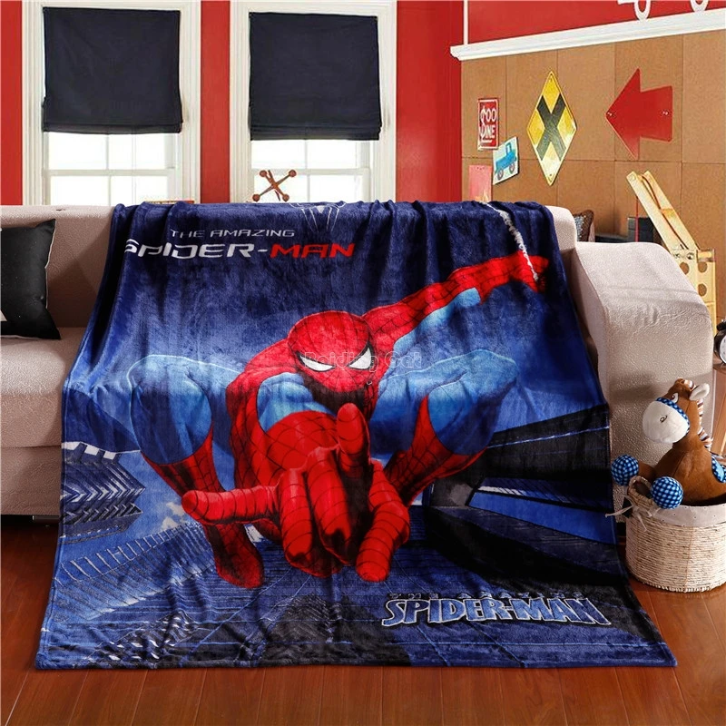 Популярное одеяло с изображением Мстителей из мультфильма «Человек-паук», «Супермен», Коралловое Флисовое одеяло s для детей, подарок на кровать, диван для путешествий, 150x200 см