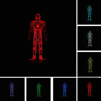

7 Colors Changing Gradient Mavel Iron Man Visual USB Touch Lampara LED Nightlight Table Lamp Bedroom Illusion Family Friend Gift