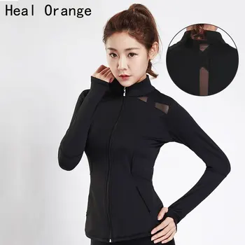 

HEAL ORANGE Jacket Women'S Sports Yoga Fitness Jogging Quick Dry Zipper Long-Sleeved Sweatshirt Sport Gym Women Female Jacket