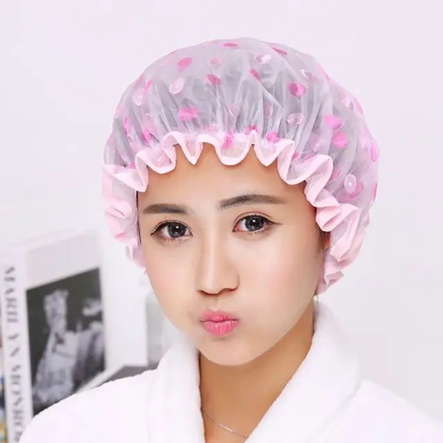 10pcs/lot Fashion Designs Thickened Waterproof Shower Caps Women