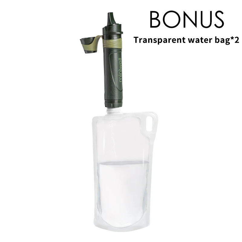 Имеющий различные виды использования персональный фильтр для воды соломинка для путешествий охота для военной аварийной техники выживания - Цвет: 2 Transparent water