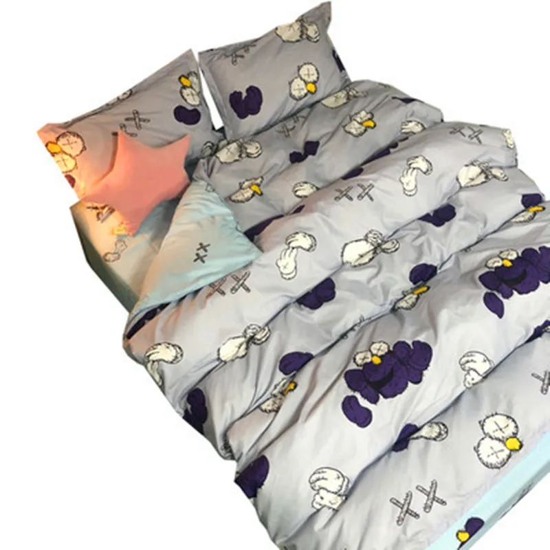 Originalfake Sesame Street Polyester Fiber Cartoon Four Piece Bed Set Creative Home Children Bedroom Ornaments X887