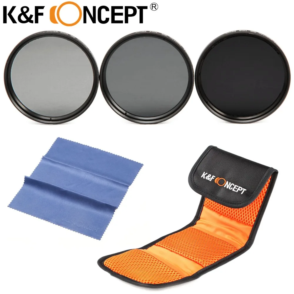 K &amp F CONCEPT Бесплатная доставка в Россию набор фильтров 77 мм ND2 ND4 ND8 + фильтр для