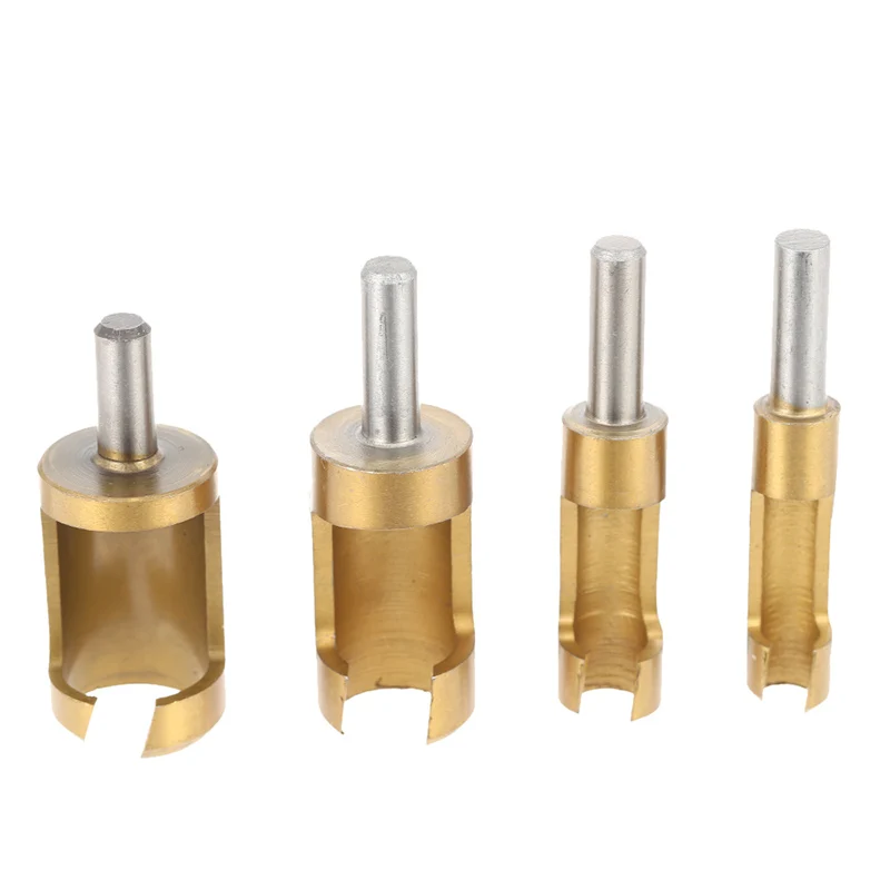 

4pcs High Carbon Steel Cork Plug Cutter Drill Bit Bored Hole Wood Tenon Hole Saw Woodworking Tool 6mm 8mm 13mm 16mm