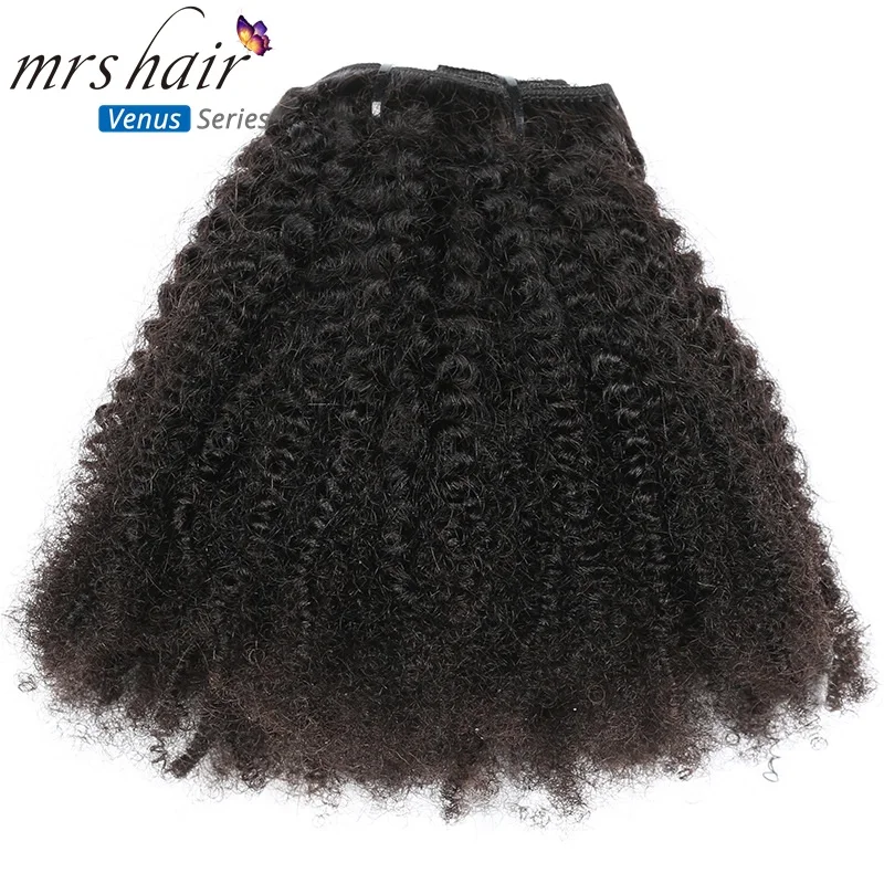 MRSHAIR 8pcs/set Afro Kinky Curly Wave Human Hair Clip In Hair Extensions 8\