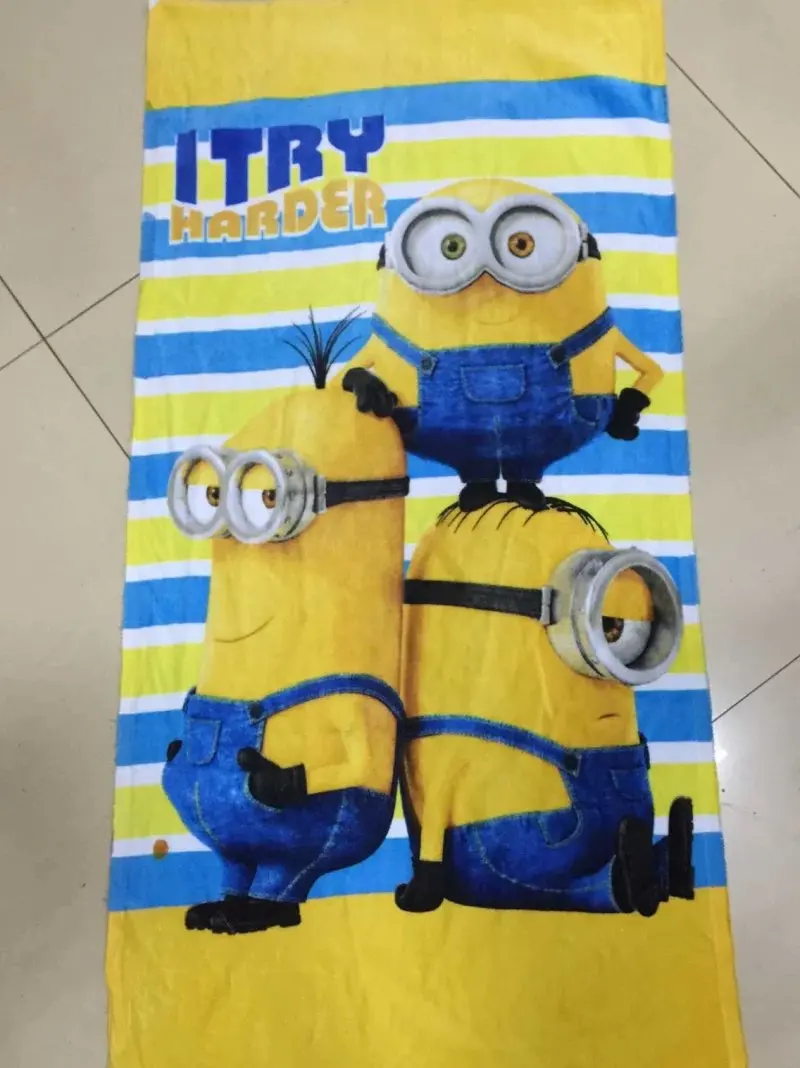 60*120cm Cartoon three Minions Towels baby bath towel Children Beach