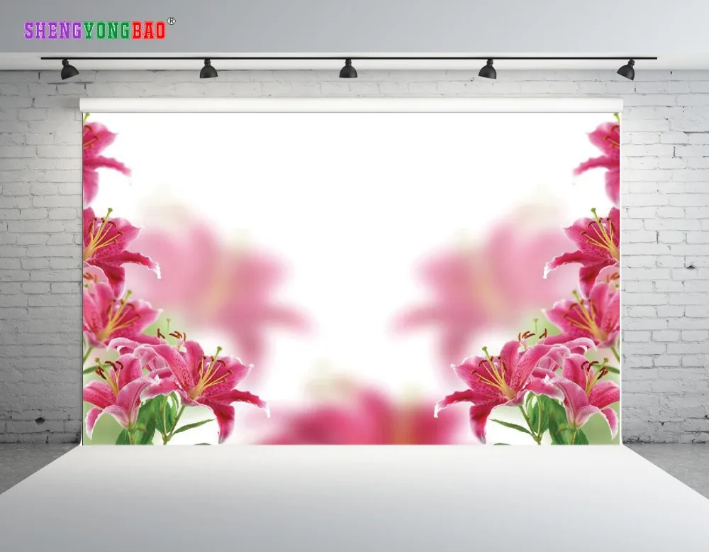 

SHENGYONGBAO Art Cloth Custom Photography Backdrops Photo Studio Props Wood Planks and flower theme Photography Background SZ-42
