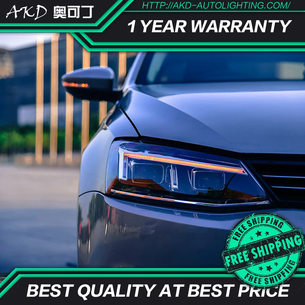 AKD тюнинг автомобильных фар для VW Jetta MK6 R8 Тип светодиодные фары DRL ходовые огни Bi