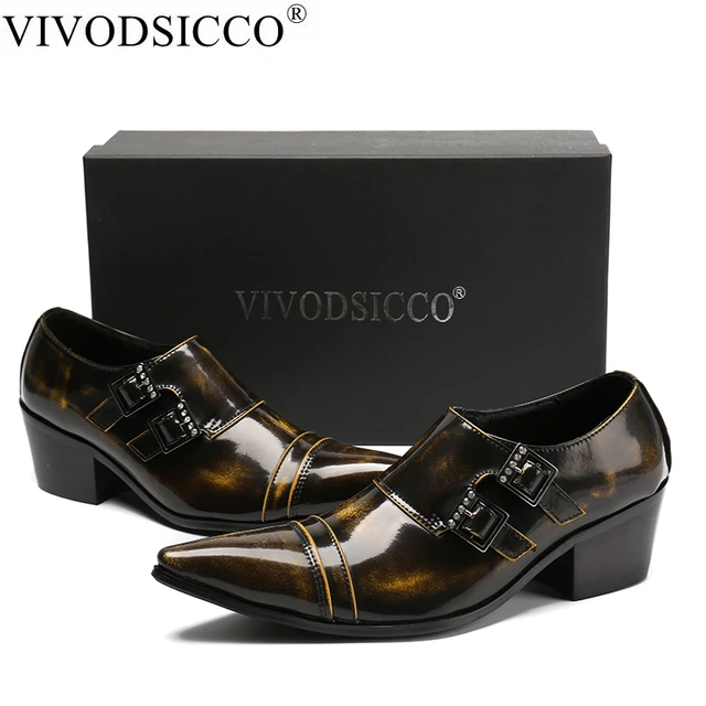 VIVODSICCO-أحذية رجالية من الجلد الطبيعي ، أحذية زفاف كلاسيكية ، طراز  كلاسيكي - AliExpress