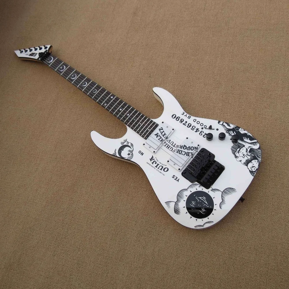 

Tangwood Top Quality Low price GYESP-0012 White color Personality stickers beautiful Guitar, Can be Customized, Free shipping
