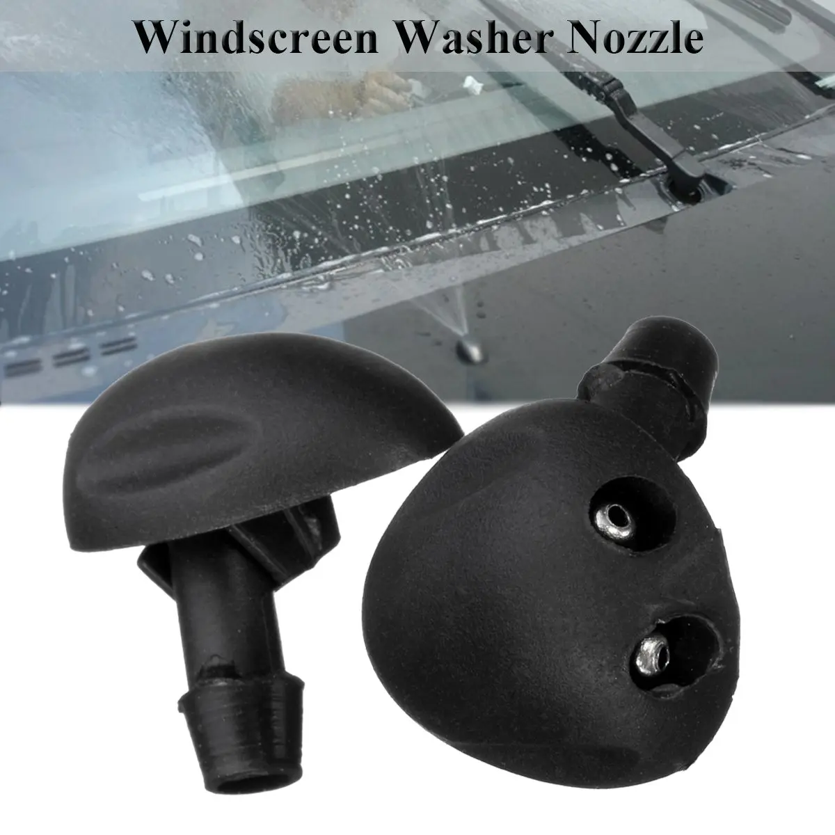 Pair Front Windscreen Washer Jet Nozzle Water Spray For Renault MK1