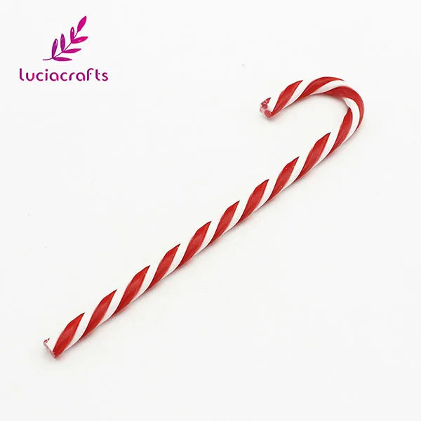 Lucia crafts 6 шт. 15 см Акриловая подвеска "Конфета" костыль орнамент DIY Рождественская елка подвесные украшения аксессуары H0251 - Цвет: Red