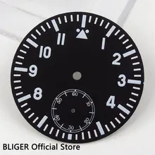 Классический 38,9 мм черный стерильные циферблат белый Часы Marks набора, пригодный для ETA 6498 рука обмотки движение D49