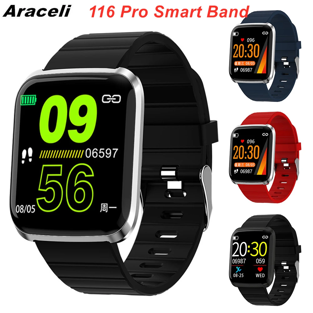 

116 PRO Smart Bracelet Bluetooth Waterproof With Heart Rate Monitor Blood Pressure Fitness Tracker Wristband 116 PRO Smartband
