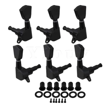 

Yibuy 3R3L Black Guitar Tuning Keys Machine Heads For LP ETC Guitar